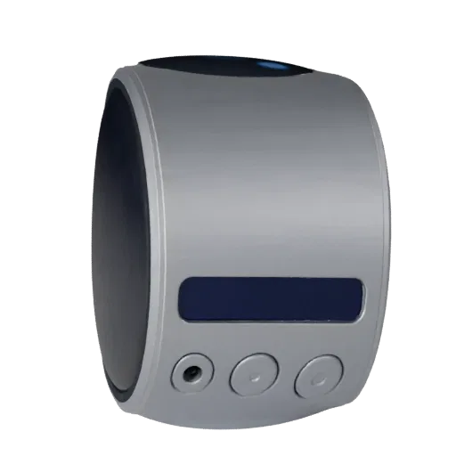 Voice Controlled Smart Speaker High Poly 3D model, close-up studio render, showing white plastic, form detail.