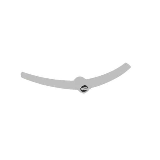 Modèle 3D de porte cintrée avec un emblème circulaire à son sommet, rendu dans un matériau gris clair.