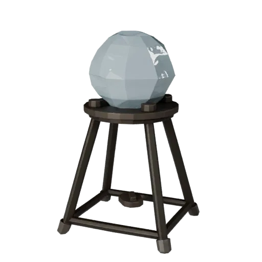 Classroom Lab Burner Low Poly 3D model, game viewport three-quarter view, showing glass, recognizable lab forms.
