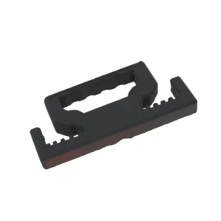 A 3D render of a black, universal car seat hook designed for hanging items in a vehicle.