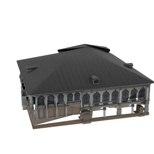 Classical Building Facade 3D Model