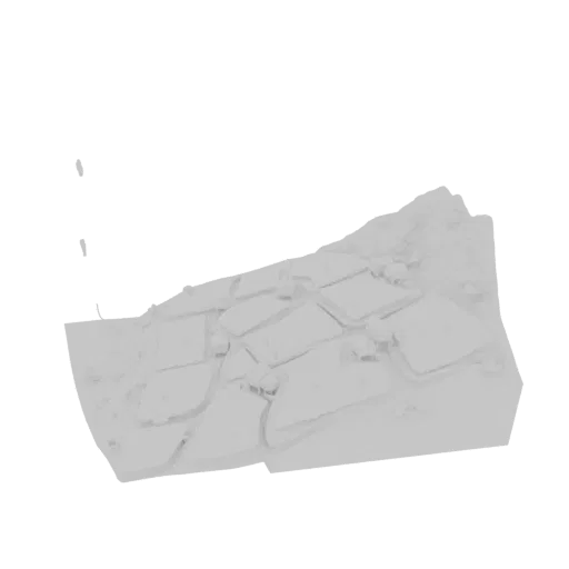 3D model of a cracked ice terrain with sharp, angular ice floes and subtle surface textures.