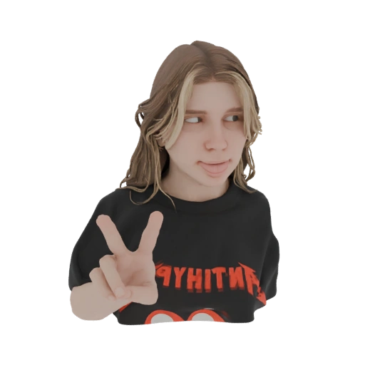 Young Woman with Peace Sign
