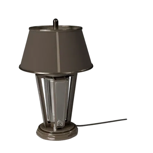 Art Deco Table Lamp Stylized 3D model, home interior, stylized isometric render, metal detail.