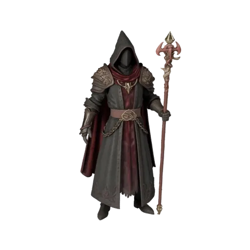 Fantasy Armored Wizard Character Model - Rigged