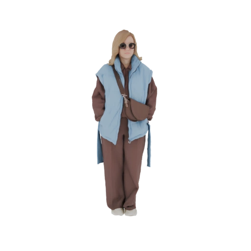Casual Woman with Puffer Vest 3D Model