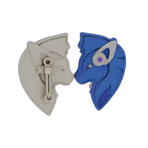 Animal Motif Lapel Pin scene ready 3D model, three-quarter studio render, highlighting brooch form and finish detail.