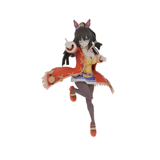 Anime Girl with Red Coat and Cat Ears