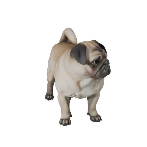 Pug Dog 3D Model for Blender - PBR Asset with Textures | PBR