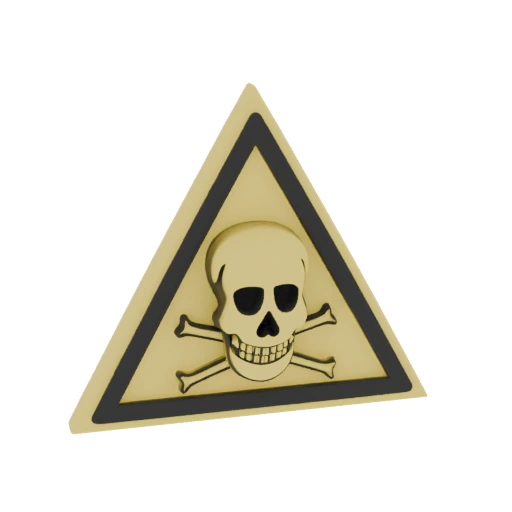 Skull and Crossbones Warning Sign 3D Model