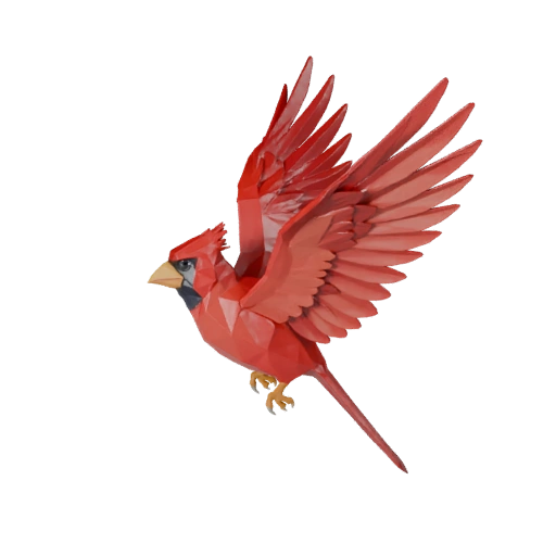 Modelo 3D de Cardinal Poligonal Bajo - Asset de Juego para Unity con FBX | PBR