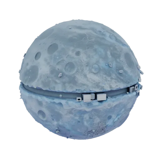 Ice Moon print ready 3D model, turntable hero render, showing world proportion and finish under studio key light.