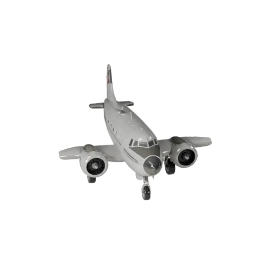 Modelo 3D Vintage Airliner, vista de estudio a tres cuartos, activo de vehículo listo para Blender con forma de fuselaje clás