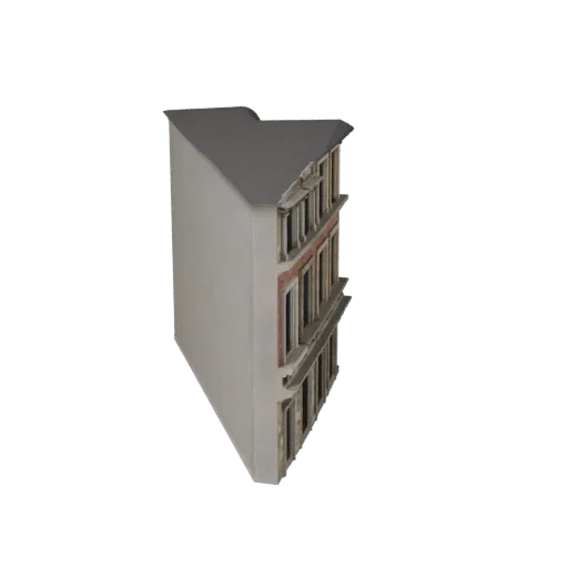Stone Facade Unreal Engine-ready 3D model, Unreal Engine viewport, showing building facade materials and architectural detail