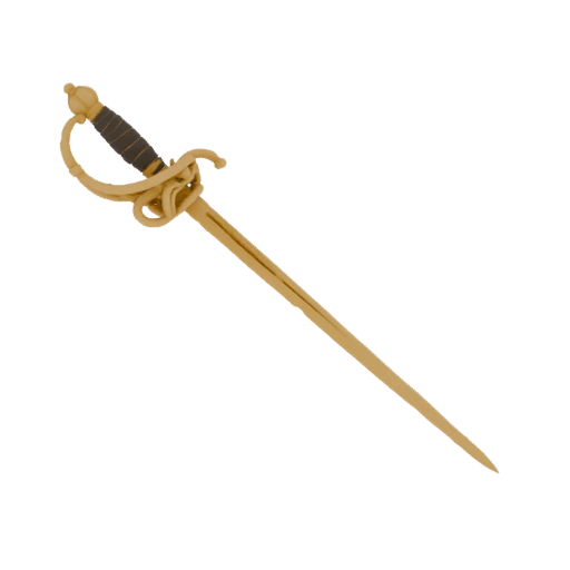 Ornate Gold Rapier Sword 3D Model