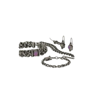 Boho Bracelet And Earring Set scene ready 3D model, side view studio render, highlighting set form and finish detail.