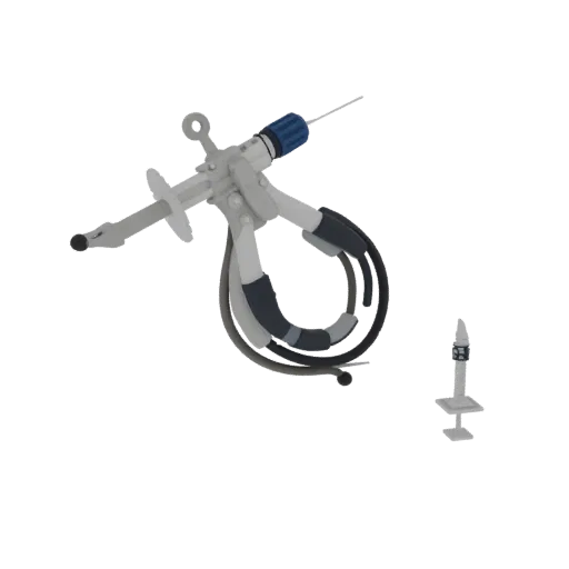 Diagnostic Syringe Model 3D model, three-quarter front view, AR viewer studio render, showing material detail and scale.