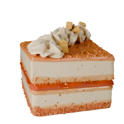 Mini Layer Cake 3D model, three-quarter front view, AR viewer studio render, showing cream, sweet food silhouette.