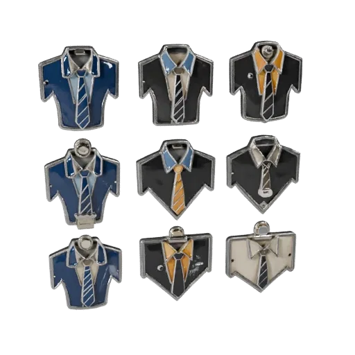 Monogram Style Shirt Stud game ready 3D model, top-down studio render, showing cufflink silhouette and surface contrast.