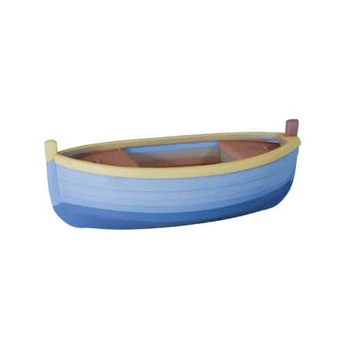 Cartoon Boat 3D Model for Stylized Games PBR Asset