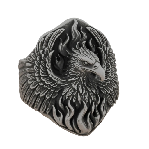 Phoenix Ring with Fiery Wings
