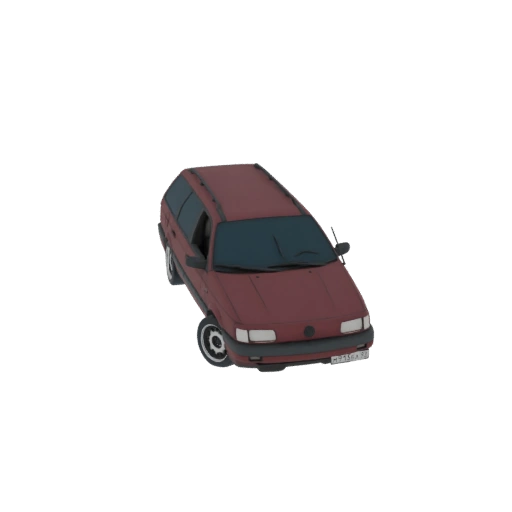 Maroon Station Wagon 3D Model