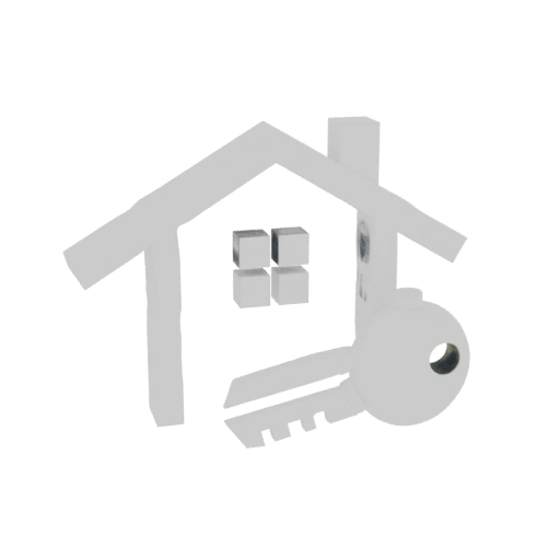 House and Key Icon 3D Model