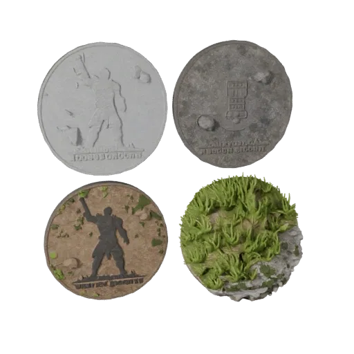 Snow Round Base STL printable 3D model preview showing rim shape, three-quarter display angle, height and ground texture