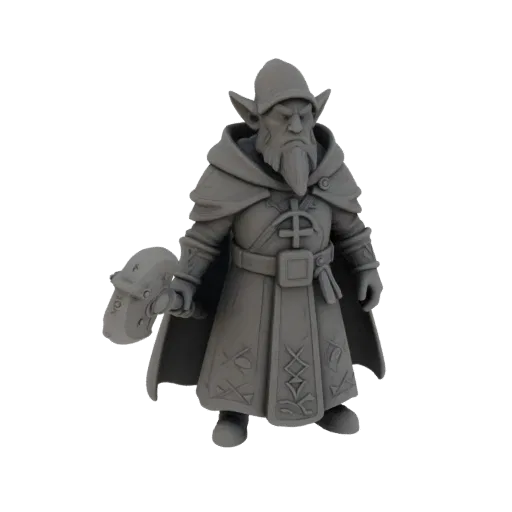 Dark Fantasy Dwarf Cleric Miniature STL