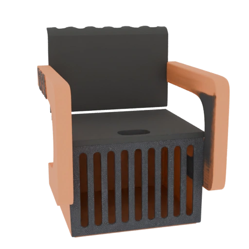 Modern Armchair with Slatted Base