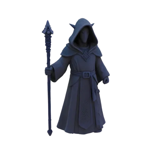 Fantasy Dark Elf Wizard Miniature STL - Guard