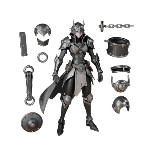 Anime Assault Druid Character Model - Rigged