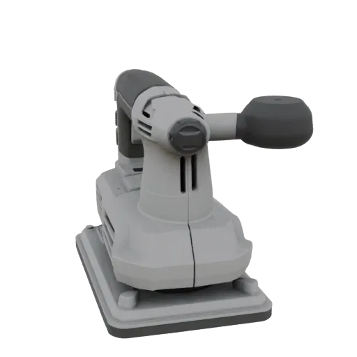 Cordless Sander Printable 3D model, isometric STL render, showing molded plastic, ergonomic handles.