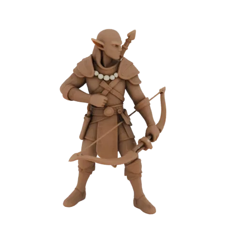 Medieval Elf Ranger Miniature STL - Casting
