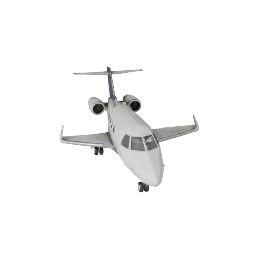 Modèle 3D d'avion privé low poly, vue de jeu en trois quarts, actif de véhicule low poly avec équilibre des ailes, lisibilité
