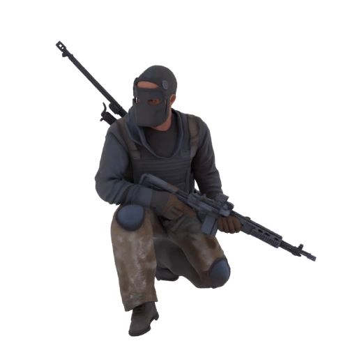Crouching Soldier with Rifle