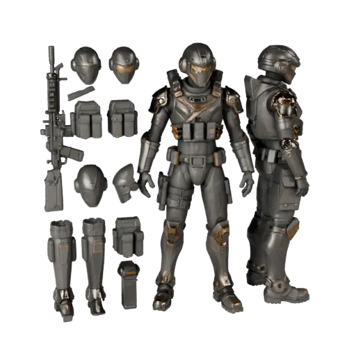 Anime Armored Soldier Character Model - Rigged