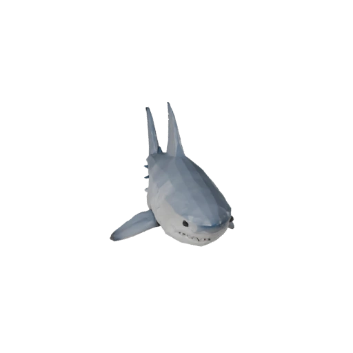 Modello 3D Squalo Bianco Low Poly - Asset di Gioco Unity con FBX