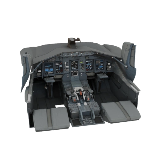 Detailed Cargo Plane Cockpit 3D Model