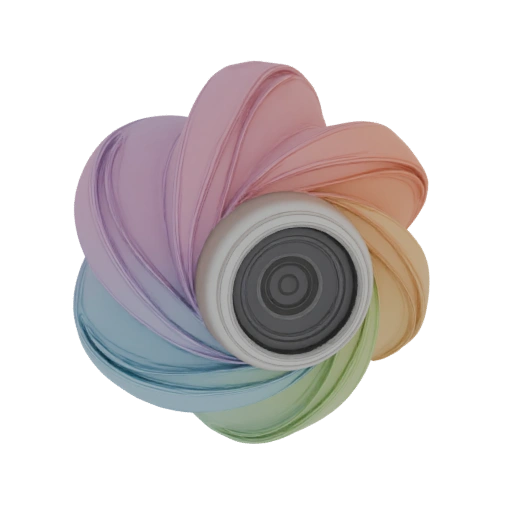 Abstract Swirl Camera Lens 3D Model