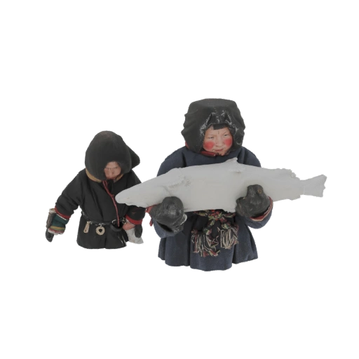 Inuit Children with Fish