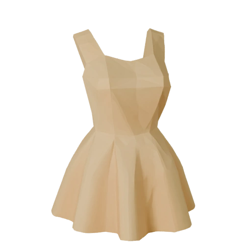 Mini Vestido Modelo 3D para Unity y Motores en Tiempo Real