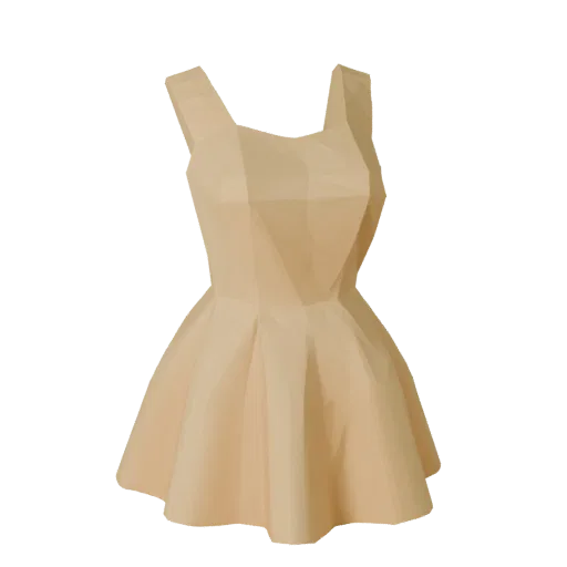 Mini Dress game ready 3D model, front view studio render, highlighting garment form and finish detail.