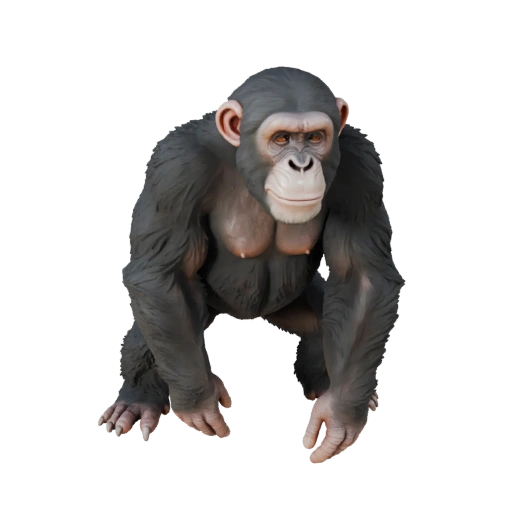 Modelo 3D de Chimpanzé Realista - Asset PBR Rigged para Jogos