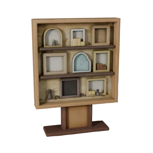 Handmade Wall Art 3D model, living room, three-quarter front view, Unity viewport, ceramic detail.