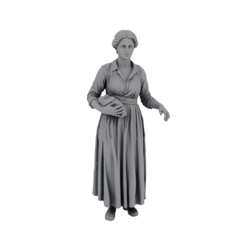 Peasant Woman with Basket 3D Model