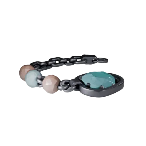 Statement Collar Necklace game ready 3D model, top-down studio render, showing necklace silhouette and surface contrast.