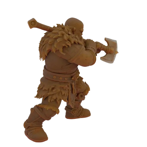 Fantasy Dwarf Barbarian Miniature STL - Aiming