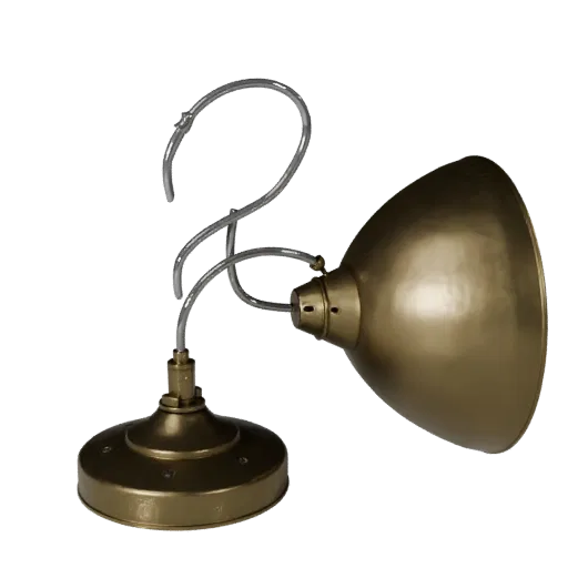 Brass Pendant Lamp Modular 3D model, home interior, isometric modular kit view, metal detail.