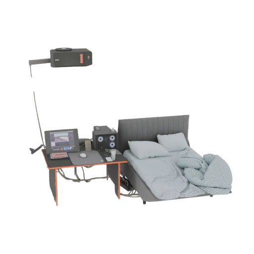 Bedroom Setup with Desk and Computer